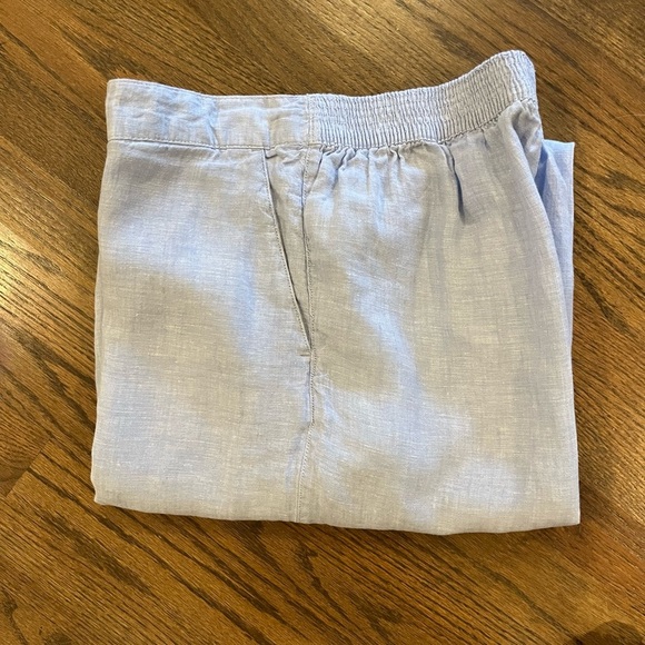 Tahari 100% Linen Soft Light Blue Pants  size L  Cruise Beach Summer natural - Picture 8 of 8